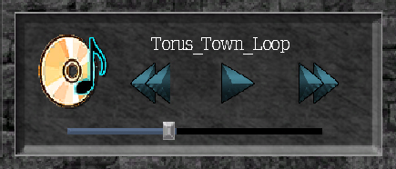 A screenshot of the audio player from the PC game Basilisk 2000. It reads Torus_Town_Loop